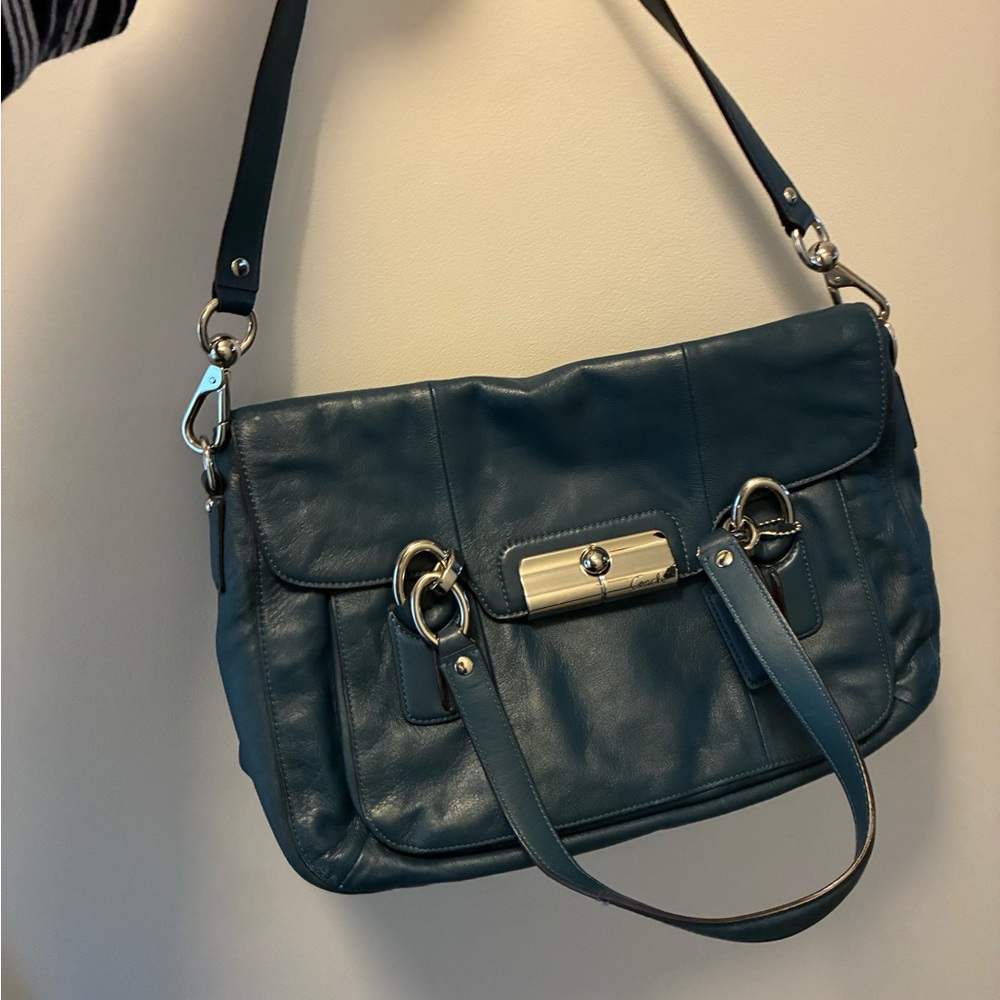 Coach Blue Leather Shoulder Bag